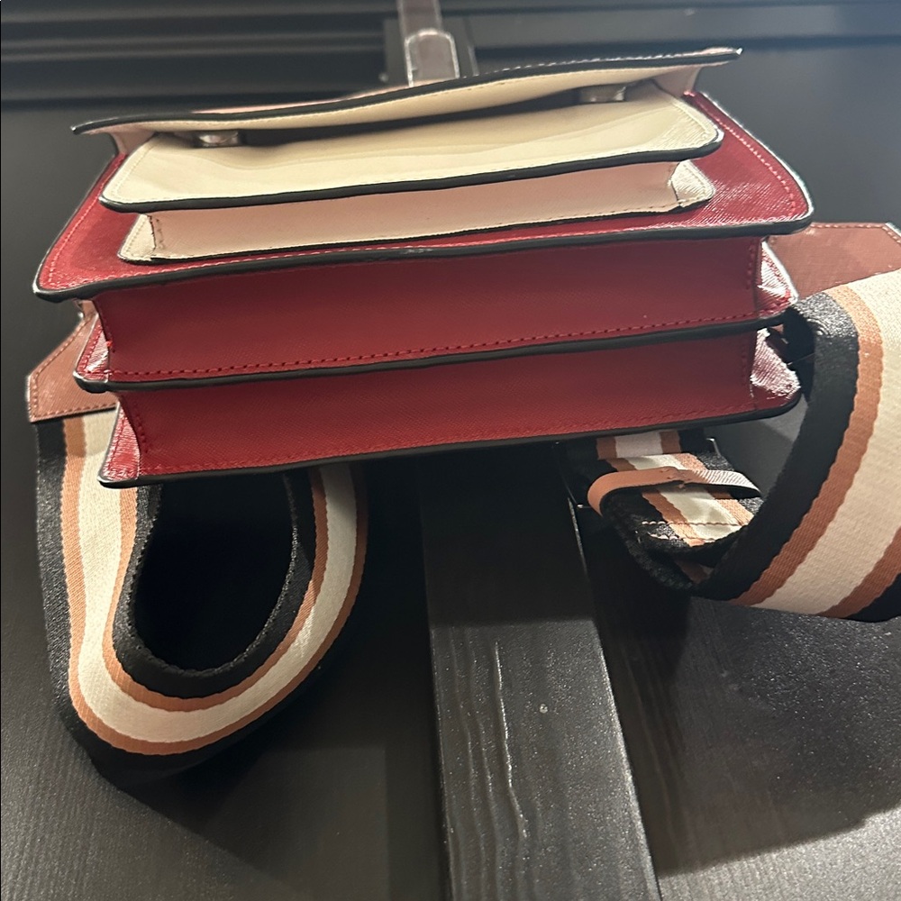 Botkier Cobbler colorblock Crossbody Bag in Bold Red white and Light Pink - Picture 15 of 16